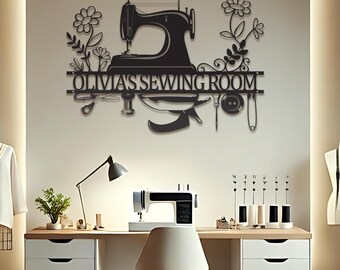 Custom Sewing Sign Metal Wall Art, Quilting Room Sign, Sewing Room Decor, Gifts for Grandma, Sewing Machine Sign, Craft Room, Christmas Gift