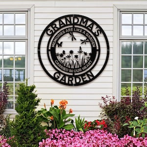 Personalized Garden Metal Sign, Wildflower Metal Wall Art, Custom Metal Sign, Wildflower Welcome Sign, Personalized Family Last Name Sign