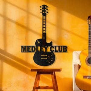 Custom Guitar Player Metal Wall Art LED Light, Personalized Guitarist Name Sign, Home Decor, Music Room, Kids Nursery Decoration Birthday