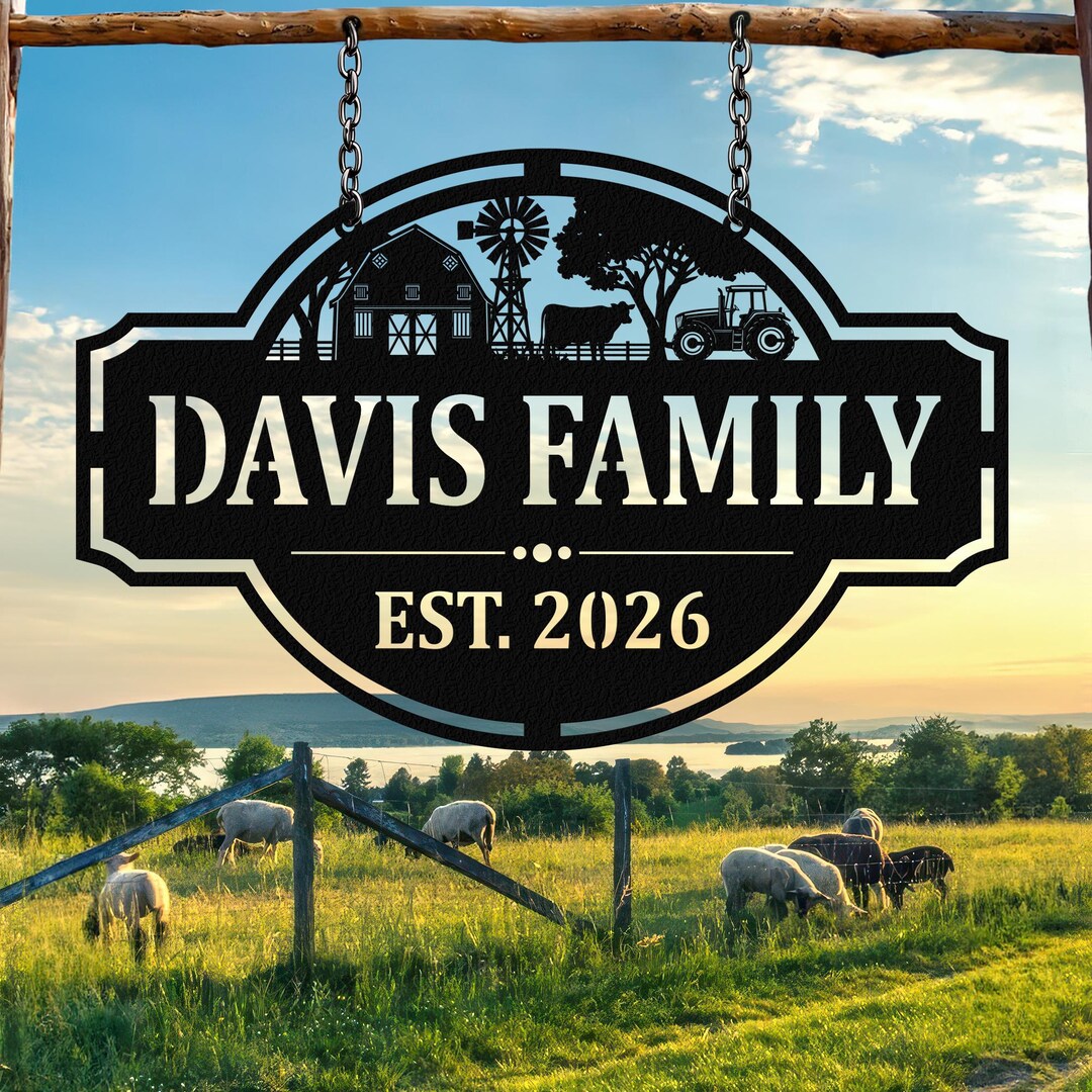 Personalized Metal Farm Sign, Custom Ranch Name Plaque, Rustic Outdoor ...