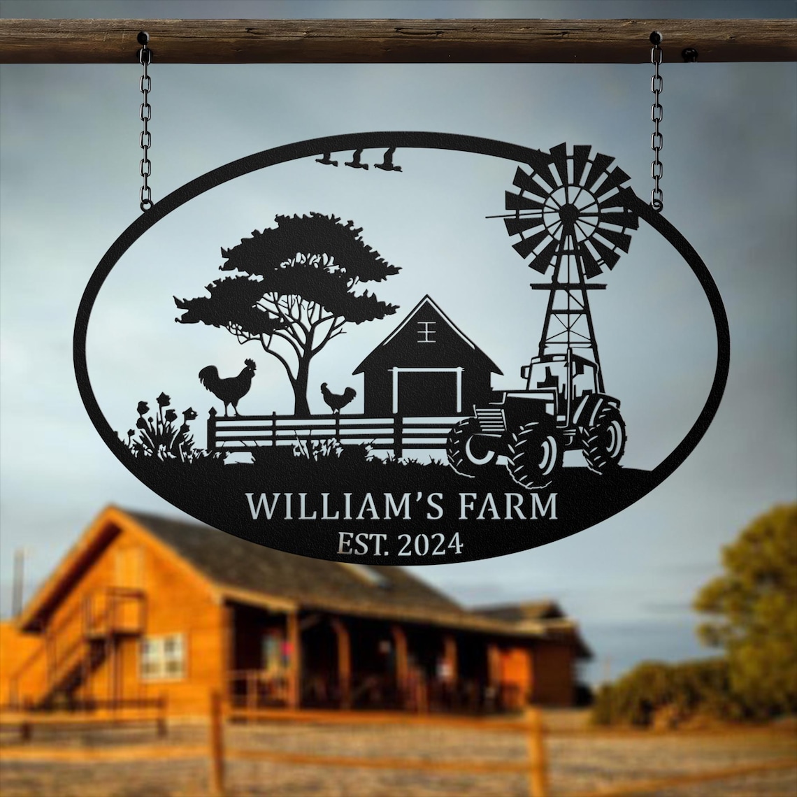 Personalized Farmhouse Sign, Metal Farm Sign, Custom Metal Farm Name ...