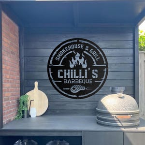 Personalized Metal Barbecue Sign, Custom Grill Sign, Barbecue Sign for Outdoor, BBQ Sign. Custom Gift, Barbecue Wall Art Decor,Outdoor Decor