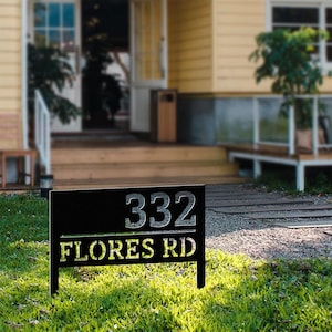 Personalized Modern House Address Number Sign, Custom House Number Garden Stake, New Homeowner Gift, Address Yard Stake, Address Number Gift