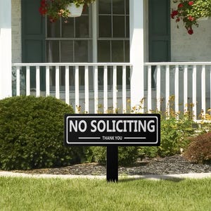 No Soliciting Yard Sign, Metal House Sign, No Soliciting Sign for Home Decor, Funny Metal Yard Stake, Outdoor Decoration, Housewarming Gifts