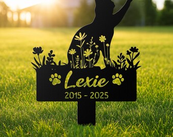 Custom Cat Memorial Stake, Cat Grave Marker, Cat Breed Metal Sign, Pet Memorial Gift, Cat Memorial Plaque, Pet Loss Gift, Remembrance Stake