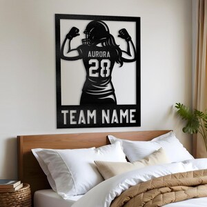 Personalized Football Sign, American Football Female Player Gift, Football Name Sign, Football Senior Gift, US Football Girl Gifts