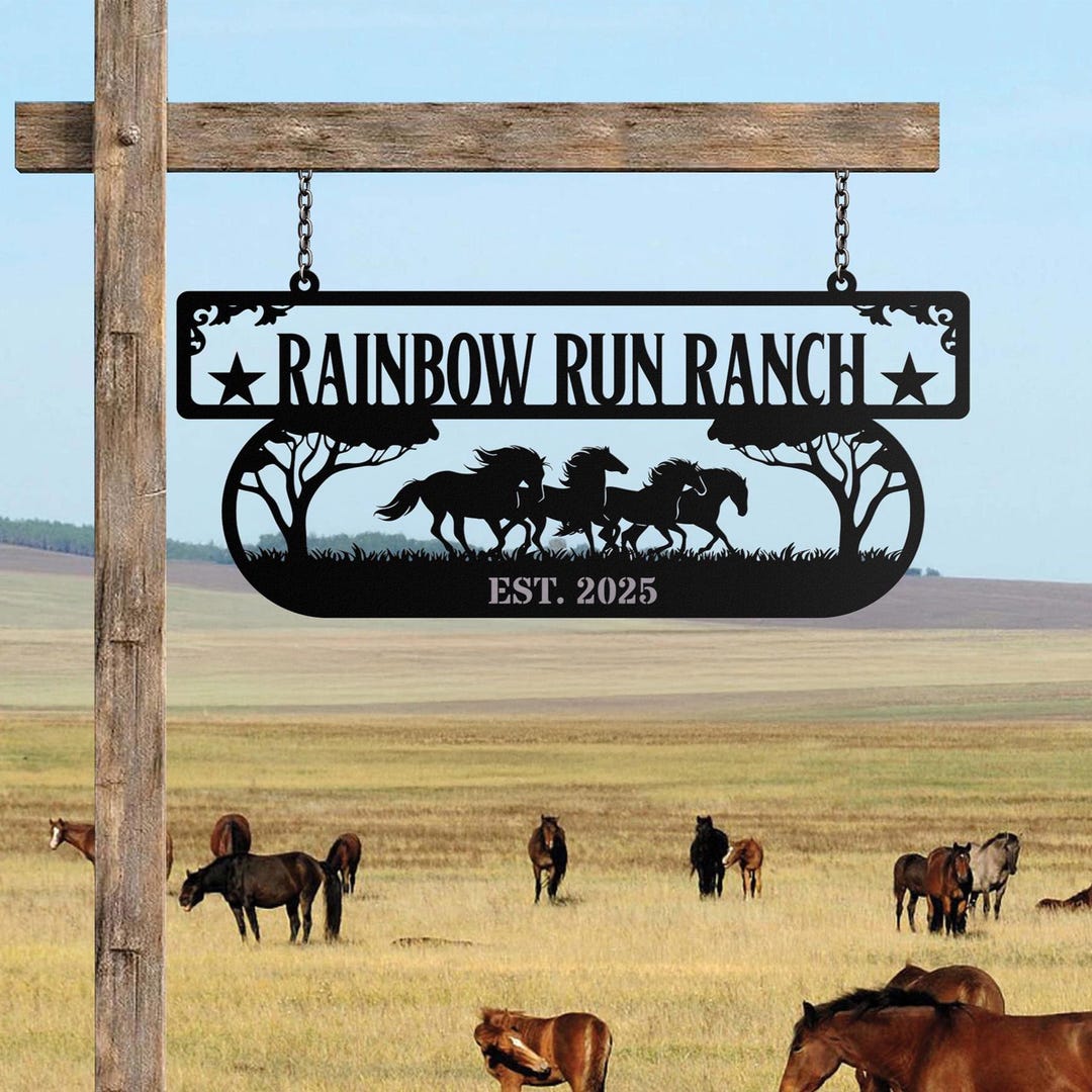 Personalized Farmhouse Sign, Metal Farm Sign, Custom Metal Farm Name ...