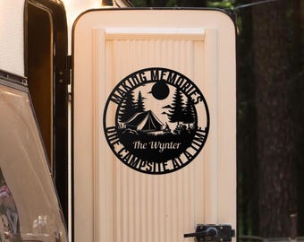Custom Camping Metal Sign with Led Light, Custom Camping Sign, Making Memories One Campsite at a Time, Camping Door Hanger, Camper Decor