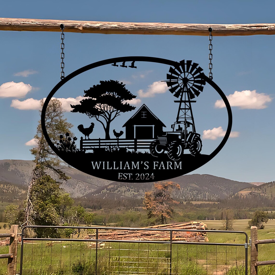 Personalized Farmhouse Sign, Metal Farm Sign, Custom Metal Farm Name ...