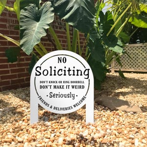 No Soliciting Yard Sign, Metal House Sign, No Soliciting Sign for Home Decor, Funny Metal Yard Stake, Outdoor Decoration, Housewarming Gifts