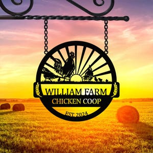 Personalized Chicken Farm Metal Sign, Chicken Coop Sign, Custom Chicken Farm Sign, Farm Coop Sign, Family Name Chicken Coop Sign, Farm Sign