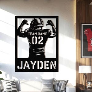 American Football Metal Sign, Custom Football Name Sign, Football Player Gift, High School Senior Night Gift, Custom Football Senior Gift