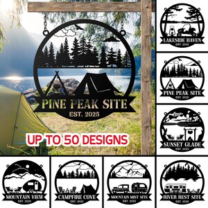 Personalized Your Own Camping Sign, Metal Campsite Stake, Camper Decor, Campfire Sign, Fifth Wheel Decor, Camp Name Sign, Outdoor Decor