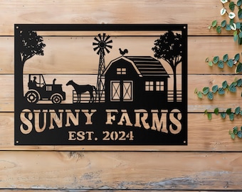 Custom Metal Barn Sign, Metal Farm Sign, Barn and Windmill Indoor or Outdoor Sign, Custom Farm Metal Sign, Gifts For Dad, Gifts For Farmer