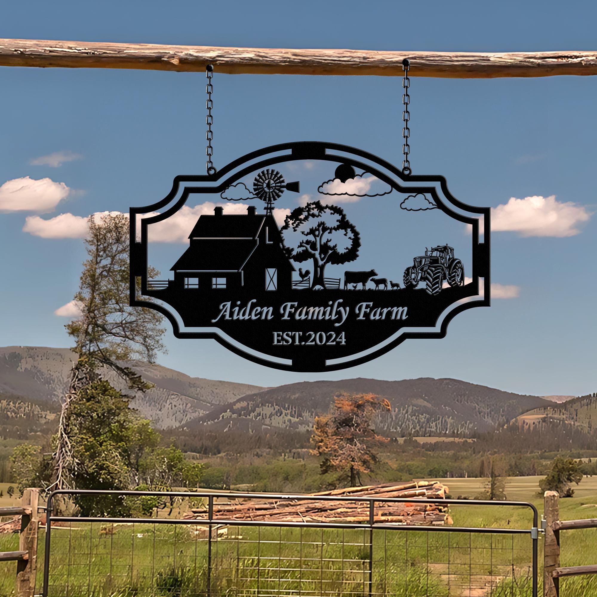 Personalized Farmhouse Sign,metal Farm Sign,custom Metal Farm Name Sign ...