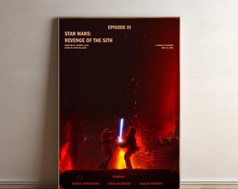 Star Wars Episode III - Revenge of the Sith Movie Poster Wall Art Decor Film Poster Collectibles