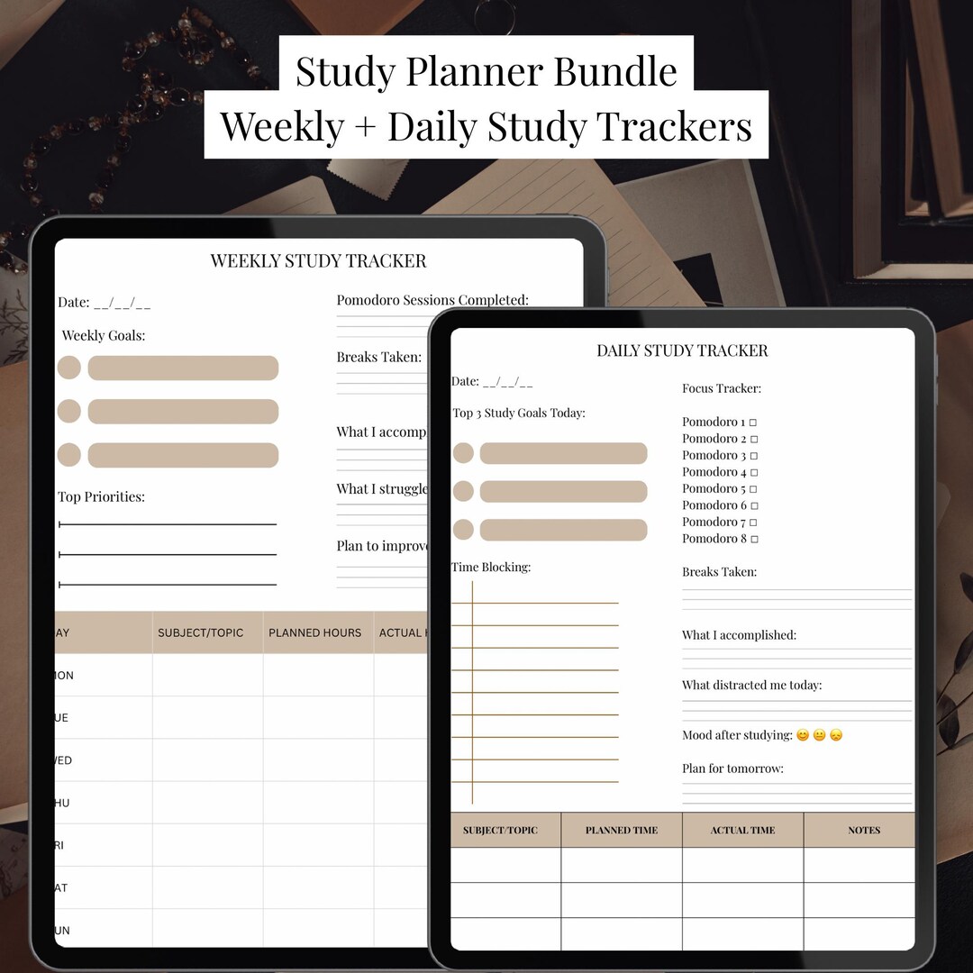 Study Planner Bundle PDF Weekly Study Tracker Daily Study Tracker ...