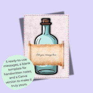 Plantilla personalizable para tarjeta del Día de la Madre - Imprimible y descarga digital - 5 mensajes preescritos + Plantilla Canva en blanco - Descarga instantánea