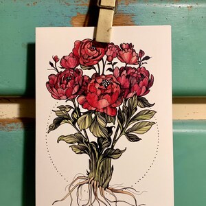 Peonie 5"x 7" Carta con busta