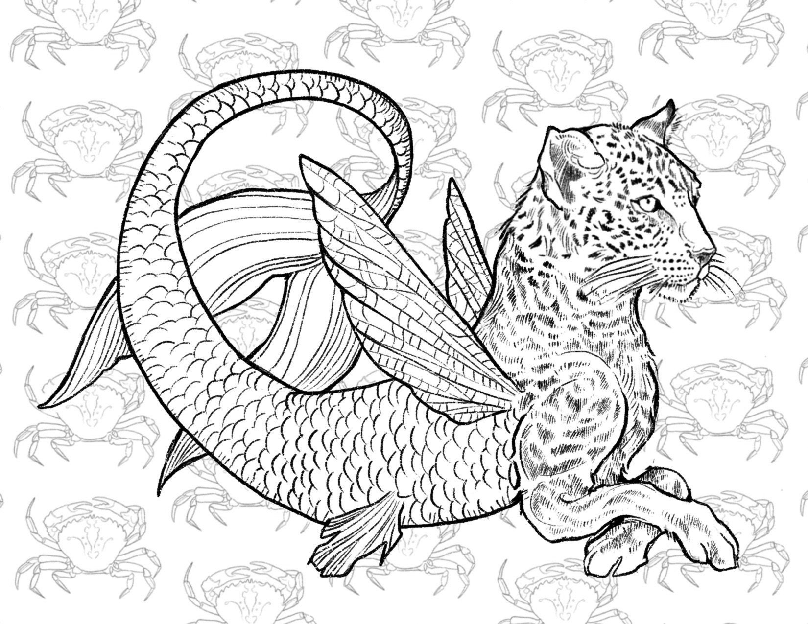 Mer-cat Coloring Pages! - Etsy