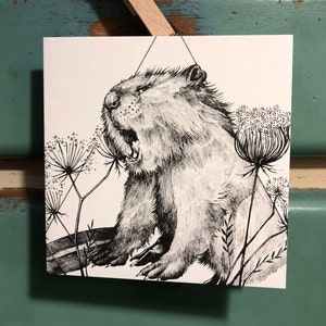 Bever 5" x 5" kaart met envelop, titel: "Weerstand en veerkracht"