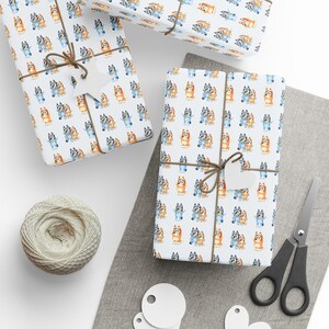 Papel de regalo Bluey, Papel de regalo para niños, Programa de televisión infantil, Papel de regalo de cumpleaños, Papel de regalo de cumpleaños, Papel de regalo