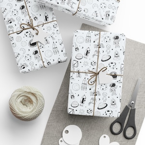 Space-Themed Wrapping Paper, Astronaut Wrapping paper, Fun Space Design, Cosmic Gift Wrap, Astronaut, Aliens