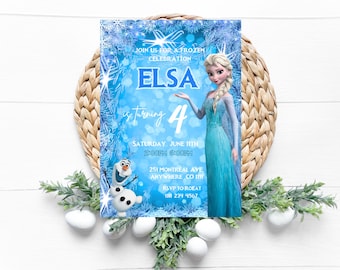 FROZEN Invitation Elsa Birthday Invitation Winter Snow Birthday Printable,Editable Instant Download Canva Template Frozen Invite