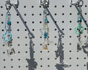 Ocean Keychain: Handmade Resin Fish Charm, Glass Beads
