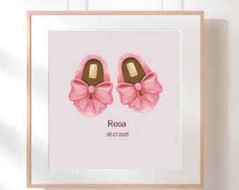 Baby Shoes Cross Stitch Pattern: Newborn Girl Gift