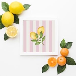 Lemon Cross Stitch Pattern PDF, Citrus Fruit Embroidery Design, Modern Botanical Needlepoint, instant digital download for hand embroidery