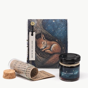 Tea Gift Set • Evening Ritual with Pine Cone Jam and Personalized Message Inside