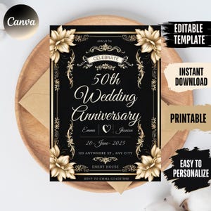 Anniversary Invitation Greenery Wedding Anniversary Invite Wedding Anniversary Invitation Printable Editable Template