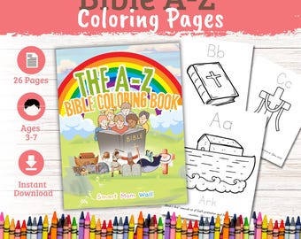 Bible ABC Coloring Pages: 26 Printable Christian Alphabet Sheets for Kids Ages 3-7
