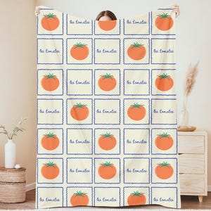 Tomato Cozy Blanket, Farmers Market Vegetable Blanket, Snuggle Up Throw, Tomato Girl Summer Throw, Comfy Sofa Cover, Lightweight Bedding