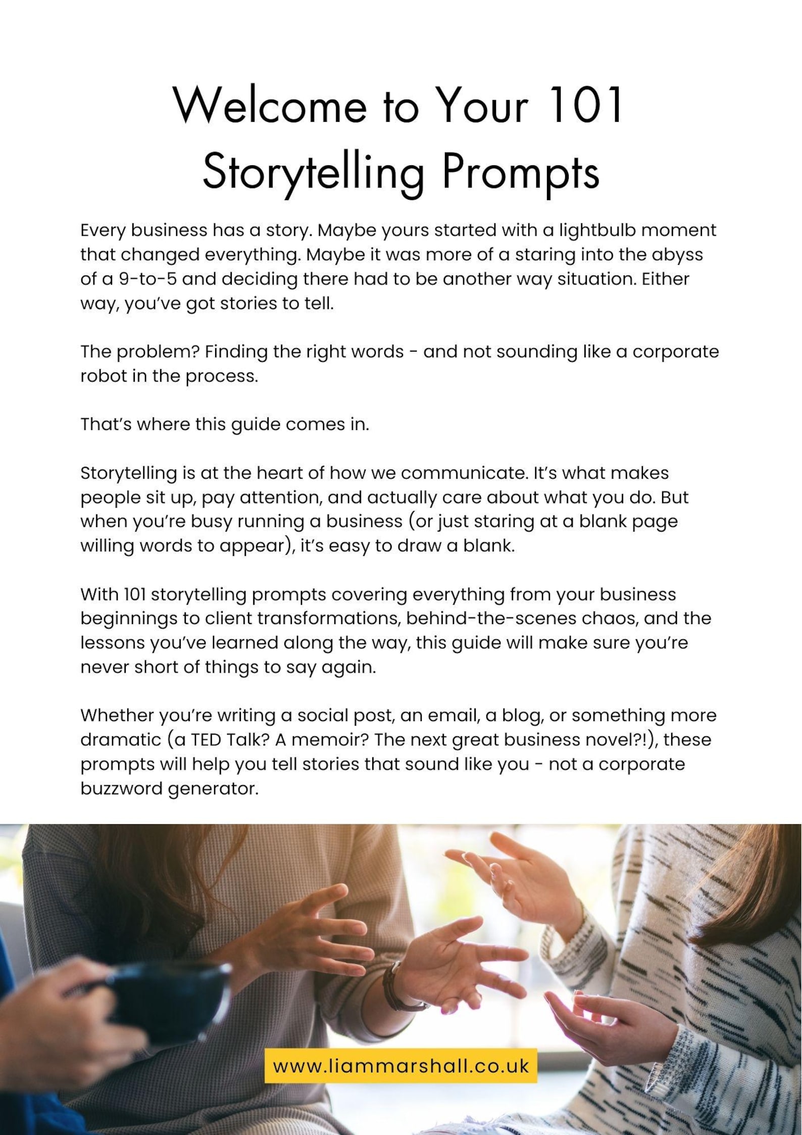101 Storytelling Prompts for Businesses: 26 Page Ebook for Brand ...