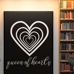 Queen of Hearts Poker Room Wall Art | Casino Decor, Poker Wall Art, Game Room Artwork, Unique Gift for Poker Lovers