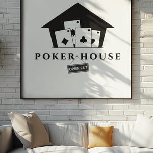 Poker Wall Art - Vintage Playing Cards Print for Game Room Decor & Unique Gifts for Poker Lovers
