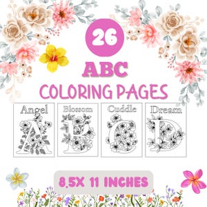 Alphabet Coloring Pages: Preschool Printable Worksheets (Digital Download)