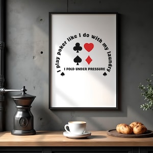 Poker Wall Art Print - Casino Poster, Vintage Style Decor, Printable Digital Download, Gambler Gift, Home Office Wall Decor