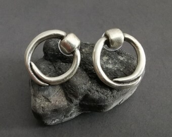 Circle studs, silver plated round shape minimalist tiny dainty earrings