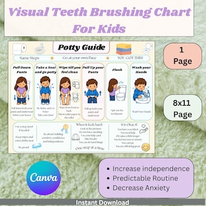 Toilet Training Visual Schedule: Predictable Routine for Kids | Step by Step Visual Bathroom Routine
