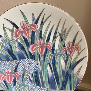 Ayame Floral Decorative Plate, with Stand