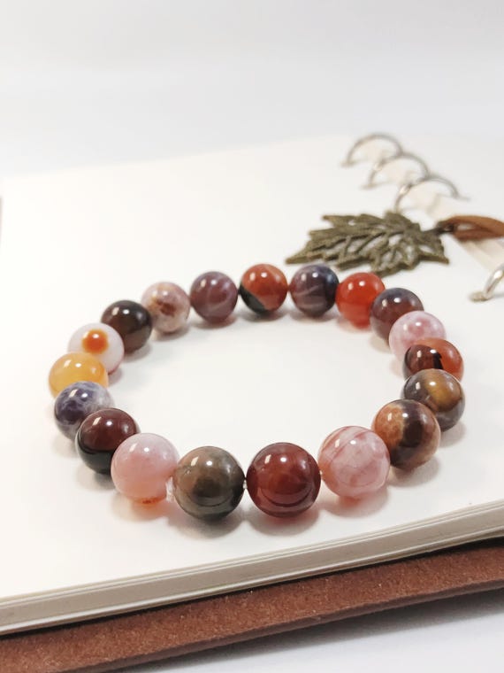 Pure Natural Multicolor Crystal Bracelet 10MM Fu Lu Shou