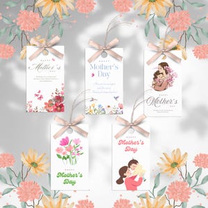 Etiquetas de agradecimiento para el Día de la Madre, etiquetas de regalo imprimibles para niños, maestros y regalos considerados, fáciles de imprimir en casa o en una imprenta local.