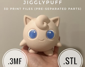 Pliki Jigglypuff 3D do druku 3MF + STL (części wstępnie oddzielone, nie wymaga AMS)