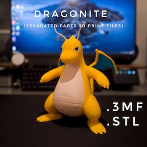 Dragonite 3D Printable 3mf + STL Files (Separated Parts, No AMS needed)