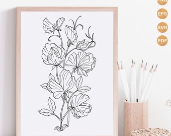 Sweet Pea Svg Etsy