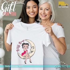 Betty Boop On Moon T-Shirt: Retro Cartoon Tee