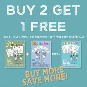Tier und Meereskreatur Malbuch-Bundle für Kinder, Kleinkinder, Malbuch, Malseite, Vorschule Kindergarten Hausschule druckbare,